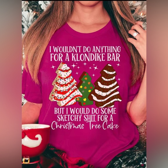 Woman’s Plus Size Too Cute Little Debbie Christmas Cake T-shirt.  Size: Various - Picture 5 of 6